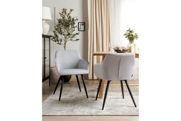 Set med 2 matstolar Casmalia - Grå, svart - Möbler - Stolar & fåtöljer - Matstol & köksstol