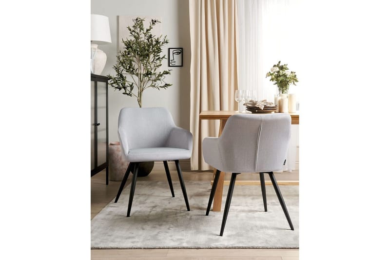 Set med 2 matstolar Casmalia - Grå, svart - Möbler - Stolar & fåtöljer - Matstol & köksstol