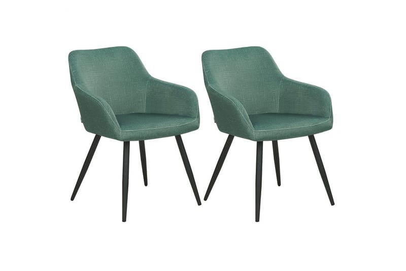 Set med 2 matstolar Casmalia, Grön, Svart