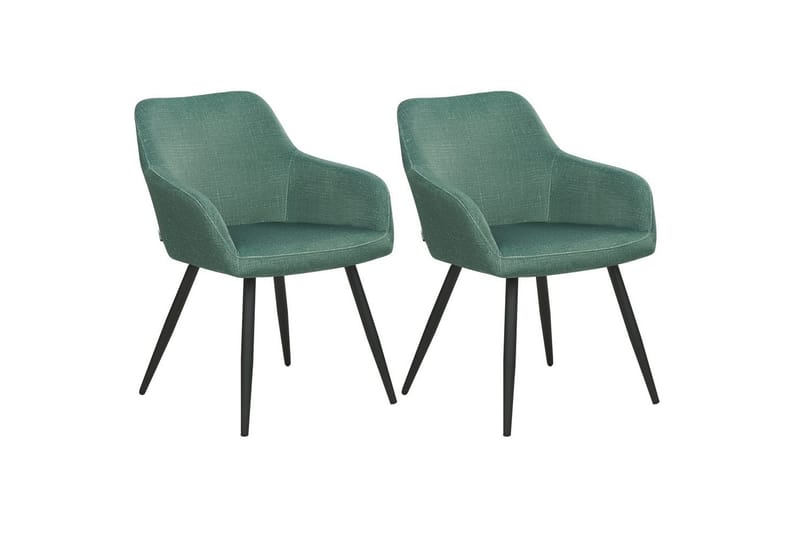 Set med 2 matstolar Casmalia - Grön, Svart - Möbler - Stolar & fåtöljer - Matstol & köksstol