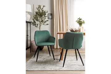 Set med 2 matstolar Casmalia - Grön, Svart - Möbler - Stolar & fåtöljer - Matstol & köksstol