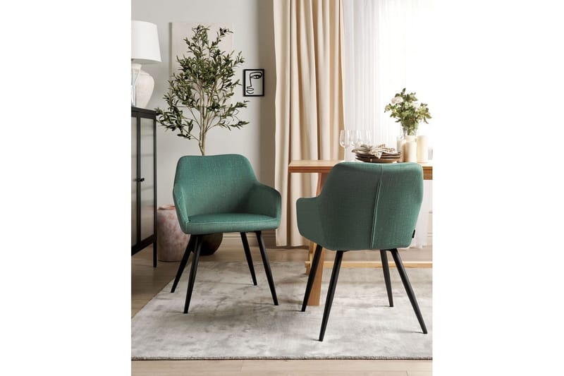 Set med 2 matstolar Casmalia - Grön, Svart - Möbler - Stolar & fåtöljer - Matstol & köksstol