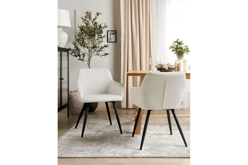 Set med 2 matstolar Casmalia - Vit, Svart - Möbler - Stolar & fåtöljer - Matstol & köksstol