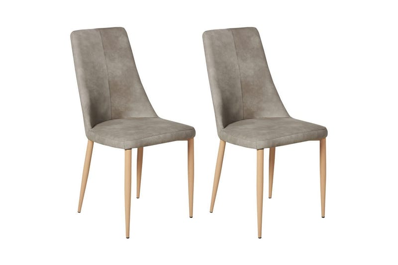 Set med 2 matstolar Clayton, Grå, ljust trä