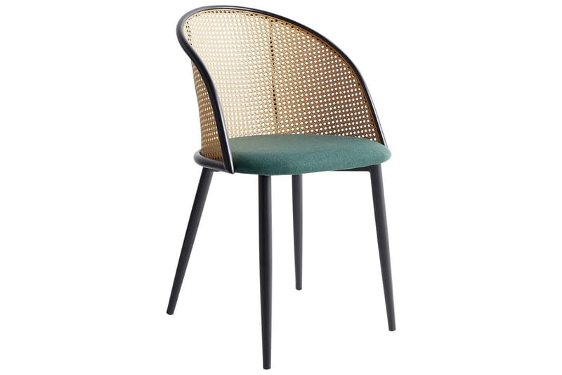 Set med 2 matstolar Cornell - Grönt, svart, ljust trä - Möbler - Stolar & fåtöljer - Matstol & köksstol