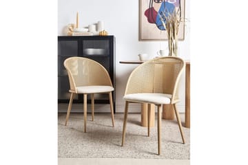 Set med 2 matstolar Cornell - Ljus trä, beige - Möbler - Stolar & fåtöljer - Matstol & köksstol