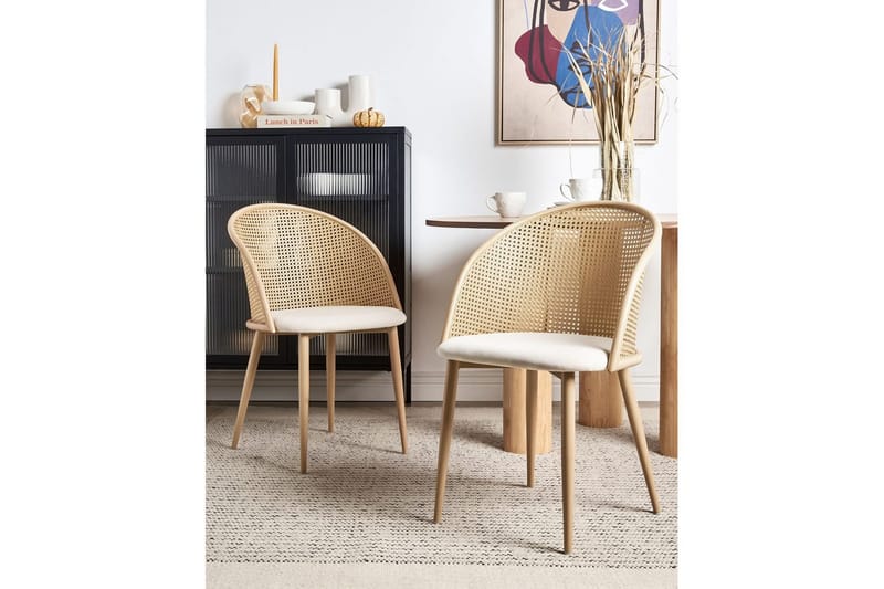 Set med 2 matstolar Cornell - Ljus trä, beige - Möbler - Stolar & fåtöljer - Matstol & köksstol