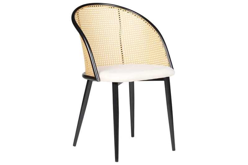 Set med 2 matstolar Cornell - Svart, beige, ljust trä - Möbler - Stolar & fåtöljer - Matstol & köksstol