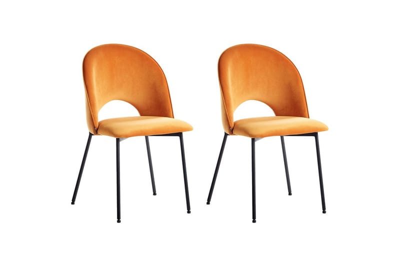 Set med 2 matstolar Covelo - Orange, svart - Möbler - Stolar & fåtöljer - Matstol & köksstol