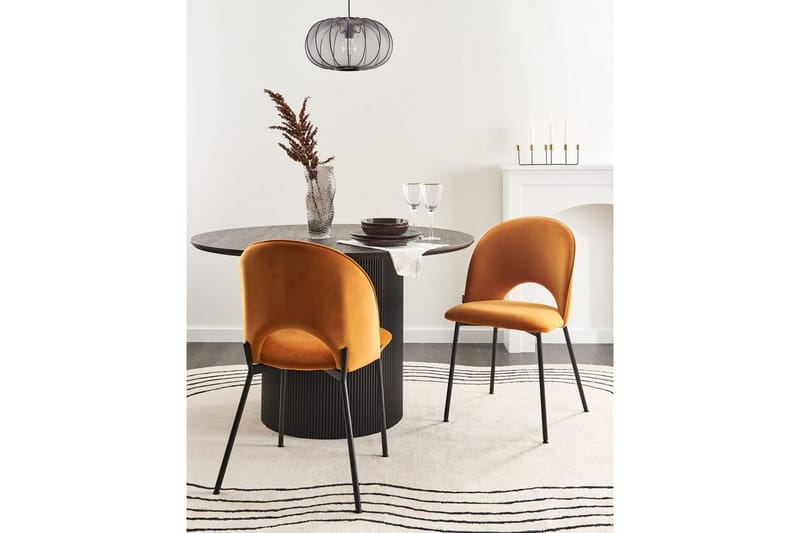 Set med 2 matstolar Covelo - Orange, svart - Möbler - Stolar & fåtöljer - Matstol & köksstol