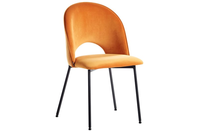 Set med 2 matstolar Covelo - Orange, svart - Möbler - Stolar & fåtöljer - Matstol & köksstol