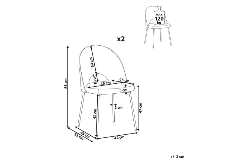 Set med 2 matstolar Covelo - Svart - Möbler - Stolar & fåtöljer - Matstol & köksstol