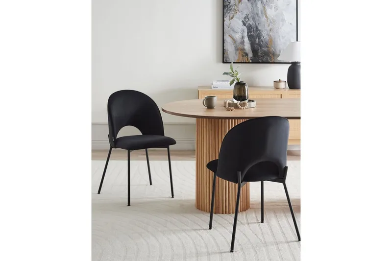 Set med 2 matstolar Covelo - Svart - Möbler - Stolar & fåtöljer - Matstol & köksstol
