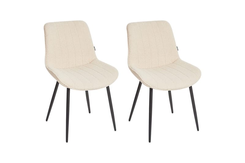 Set med 2 matstolar Dubrovnik - Beige, svart/Bouclé - Möbler - Stolar & fåtöljer - Matstol & köksstol