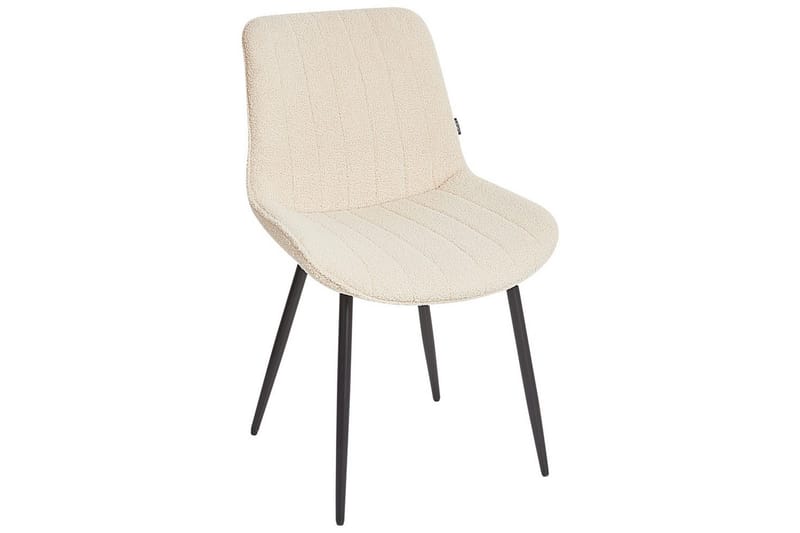 Set med 2 matstolar Dubrovnik - Beige, svart/Bouclé - Möbler - Stolar & fåtöljer - Matstol & köksstol