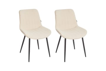 Set med 2 matstolar Dubrovnik - Beige, svart/Bouclé - Möbler - Stolar & fåtöljer - Matstol & köksstol