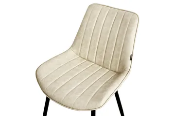Set med 2 matstolar Dubrovnik - Beige, svart/Konstläder - Möbler - Stolar & fåtöljer - Matstol & köksstol