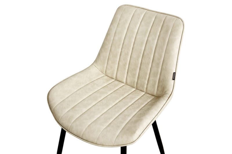 Set med 2 matstolar Dubrovnik - Beige, svart/Konstläder - Möbler - Stolar & fåtöljer - Matstol & köksstol
