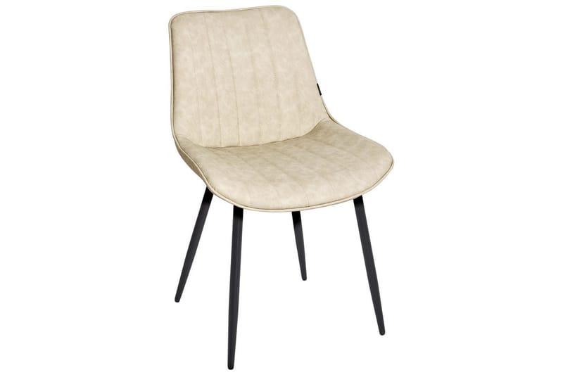 Set med 2 matstolar Dubrovnik - Beige, svart/Konstläder - Möbler - Stolar & fåtöljer - Matstol & köksstol