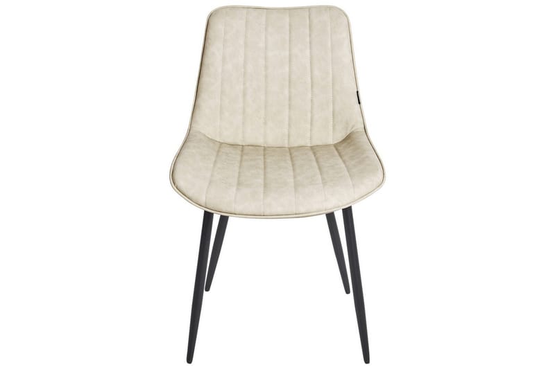 Set med 2 matstolar Dubrovnik - Beige, svart/Konstläder - Möbler - Stolar & fåtöljer - Matstol & köksstol