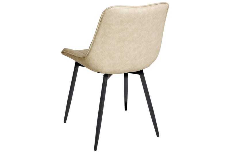 Set med 2 matstolar Dubrovnik - Beige, svart/Konstläder - Möbler - Stolar & fåtöljer - Matstol & köksstol