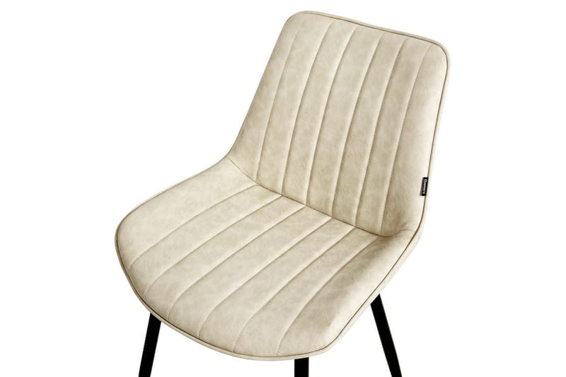Set med 2 matstolar Dubrovnik - Beige, svart/Konstläder - Möbler - Stolar & fåtöljer - Matstol & köksstol