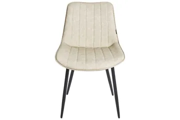 Set med 2 matstolar Dubrovnik - Beige, svart/Konstläder - Möbler - Stolar & fåtöljer - Matstol & köksstol