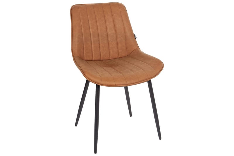 Set med 2 matstolar Dubrovnik - Brun, Svart/Konstläder - Möbler - Stolar & fåtöljer - Matstol & köksstol
