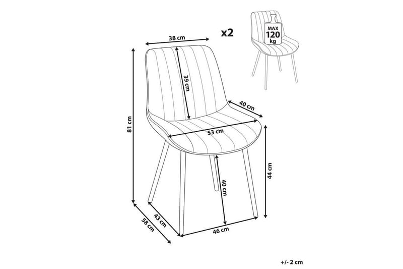 Set med 2 matstolar Dubrovnik - Grön, Svart/Sammet - Möbler - Stolar & fåtöljer - Matstol & köksstol