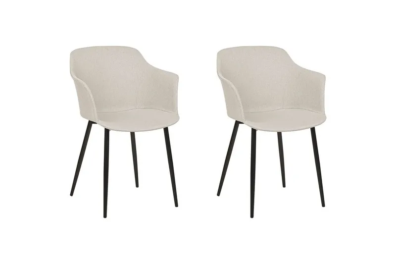 Set med 2 matstolar Elim, Beige, svart