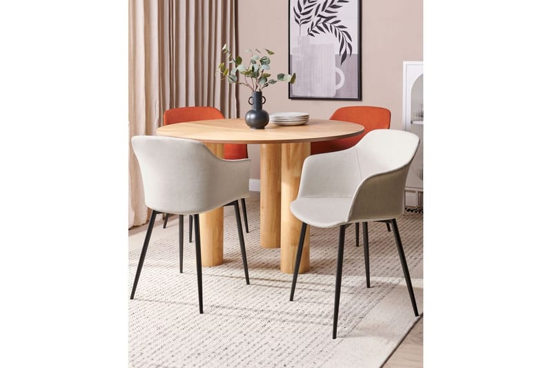 Set med 2 matstolar Elim - Beige, svart - Möbler - Stolar & fåtöljer - Matstol & köksstol