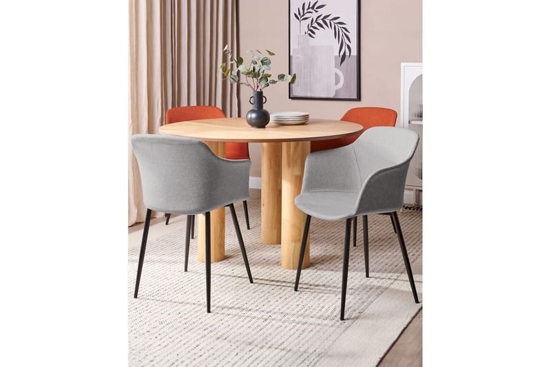 Set med 2 matstolar Elim - Grå, svart - Möbler - Stolar & fåtöljer - Matstol & köksstol