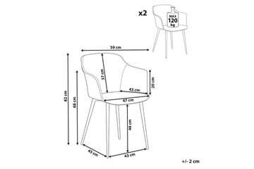 Set med 2 matstolar Elim - Grön, Svart - Möbler - Stolar & fåtöljer - Matstol & köksstol