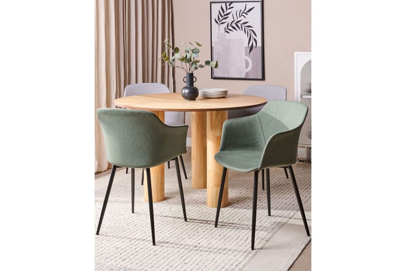 Set med 2 matstolar Elim - Grön, Svart - Möbler - Stolar & fåtöljer - Matstol & köksstol