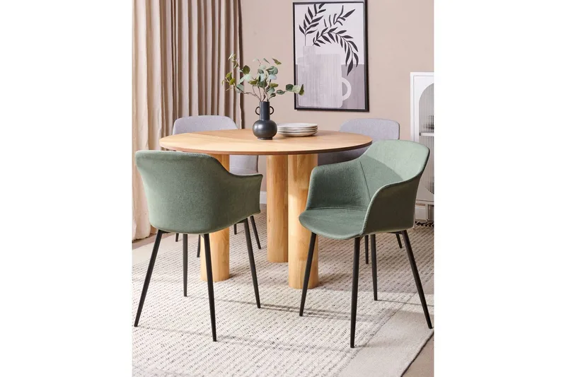 Set med 2 matstolar Elim - Grön, Svart - Möbler - Stolar & fåtöljer - Matstol & köksstol