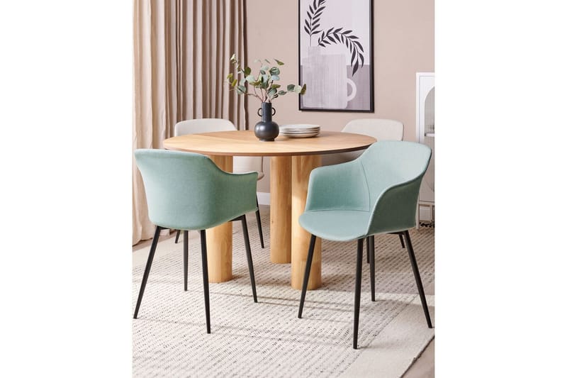 Set med 2 matstolar Elim - Mintgrön, Svart - Möbler - Stolar & fåtöljer - Matstol & köksstol