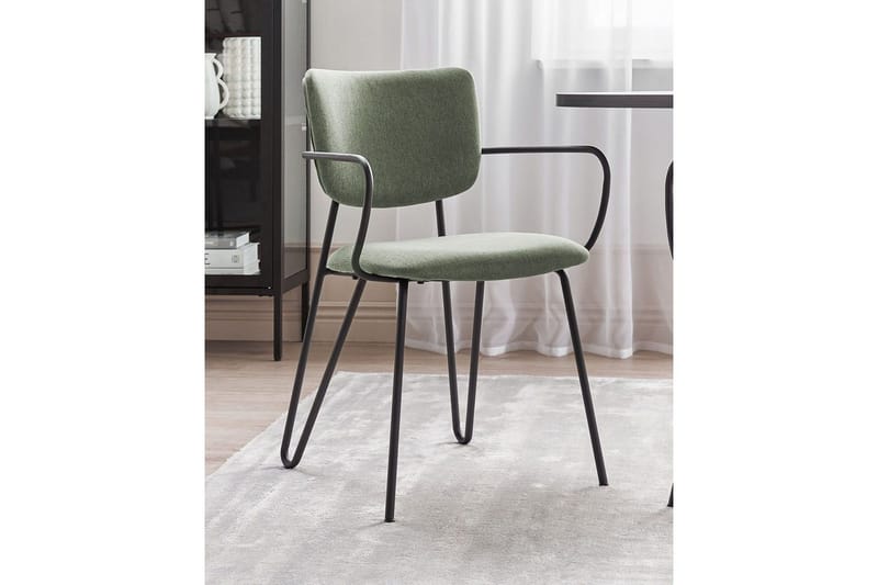 Set med 2 matstolar Elko - Grön, Svart - Möbler - Stolar & fåtöljer - Matstol & köksstol