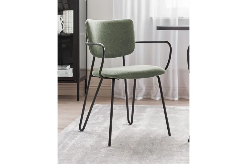 Set med 2 matstolar Elko - Grön, Svart - Möbler - Stolar & fåtöljer - Matstol & köksstol