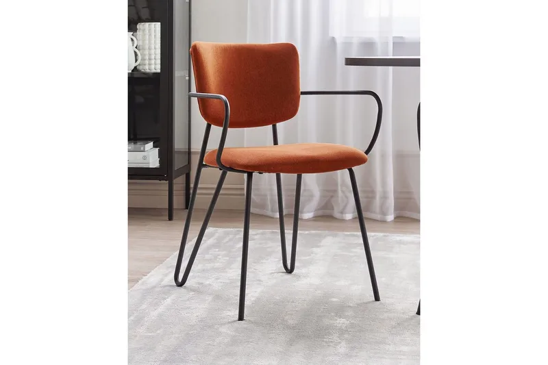 Set med 2 matstolar Elko - Orange, svart - Möbler - Stolar & fåtöljer - Matstol & köksstol