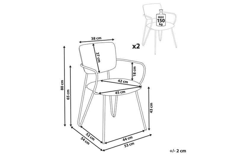 Set med 2 matstolar Elko - Orange, svart - Möbler - Stolar & fåtöljer - Matstol & köksstol