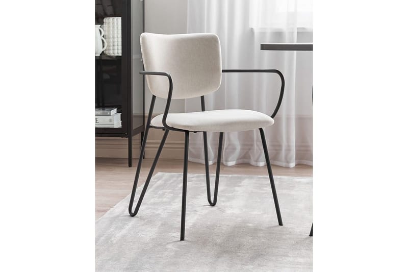 Set med 2 matstolar Elko - Vit, Svart - Möbler - Stolar & fåtöljer - Matstol & köksstol