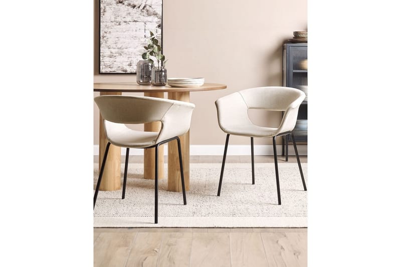 Set med 2 matstolar Elma - Beige, svart - Möbler - Stolar & fåtöljer - Matstol & köksstol