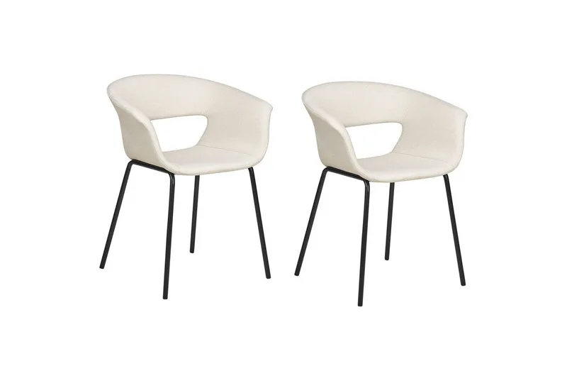 Set med 2 matstolar Elma, Beige, svart