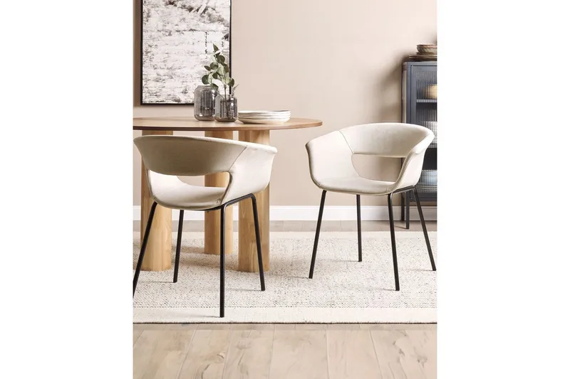 Set med 2 matstolar Elma - Beige, svart - Möbler - Stolar & fåtöljer - Matstol & köksstol