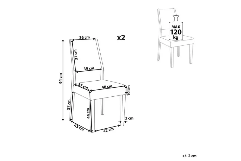 Set med 2 matstolar Elmira - Möbler - Stolar & fåtöljer - Matstol & köksstol