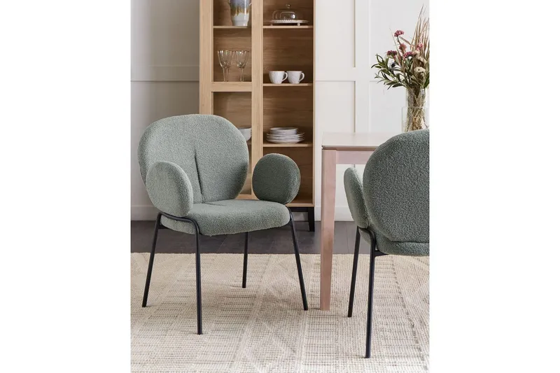 Set med 2 matstolar Ely - Grön, Svart - Möbler - Stolar & fåtöljer - Matstol & köksstol