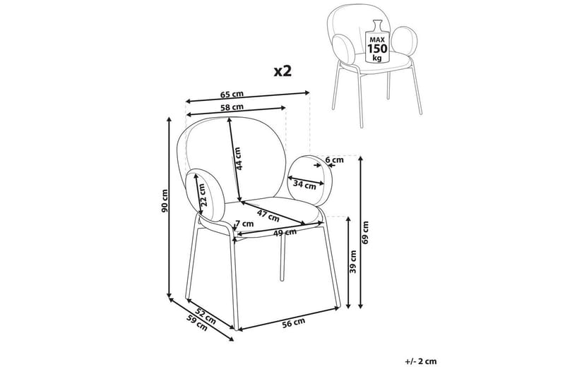 Set med 2 matstolar Ely - Grön, Svart - Möbler - Stolar & fåtöljer - Matstol & köksstol