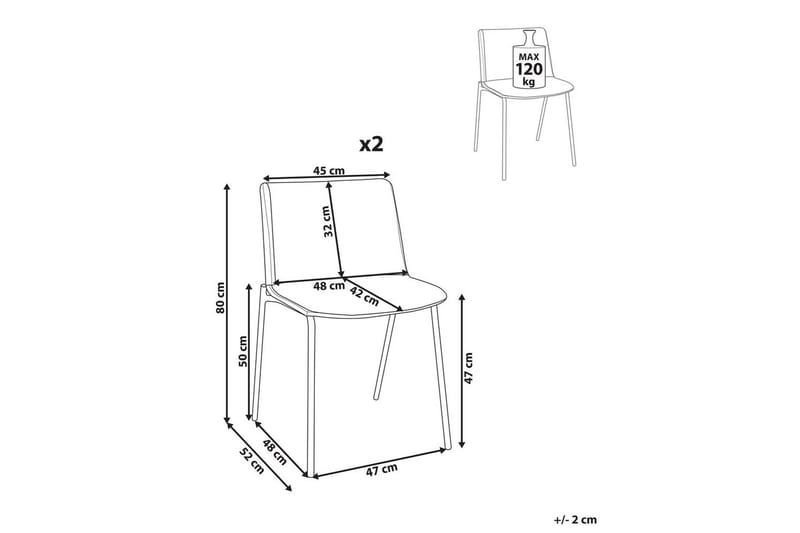 Set med 2 matstolar Esbon - Grå, svart - Möbler - Stolar & fåtöljer - Matstol & köksstol