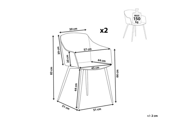 Set med 2 matstolar Fonda ll - Vit, ljust trä - Möbler - Stolar & fåtöljer - Matstol & köksstol