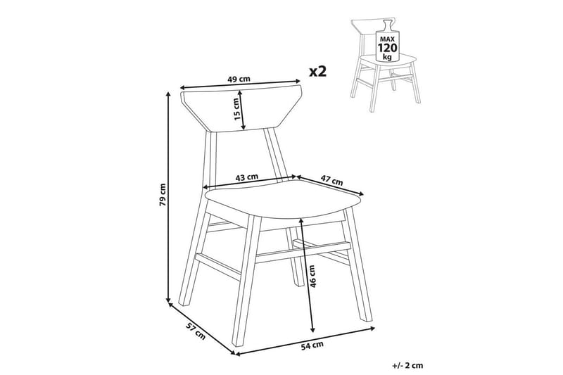 Set med 2 matstolar Hopkins - Brun, Beige - Möbler - Stolar & fåtöljer - Matstol & köksstol